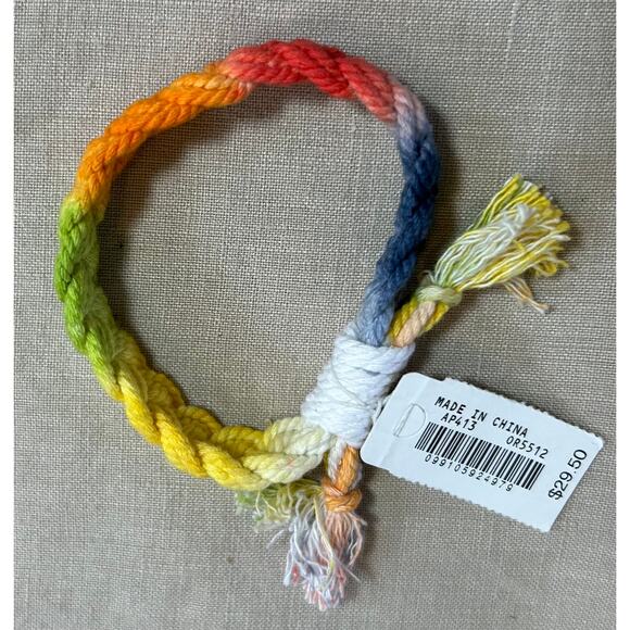 NWT! J. Crew Rainbow Rope Friendship Bracelet - Picture 2 of 3